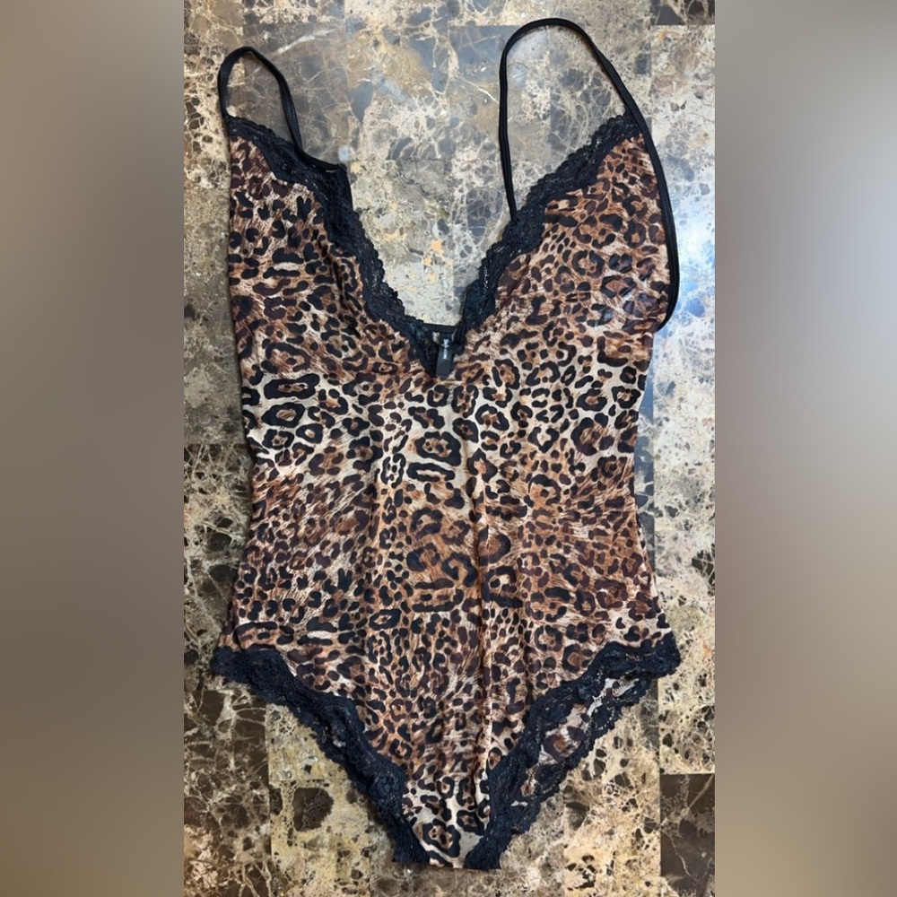 Yandy Sleepwear Intimates Teddy One Piece Body Suit Animal Print Dancer Rave